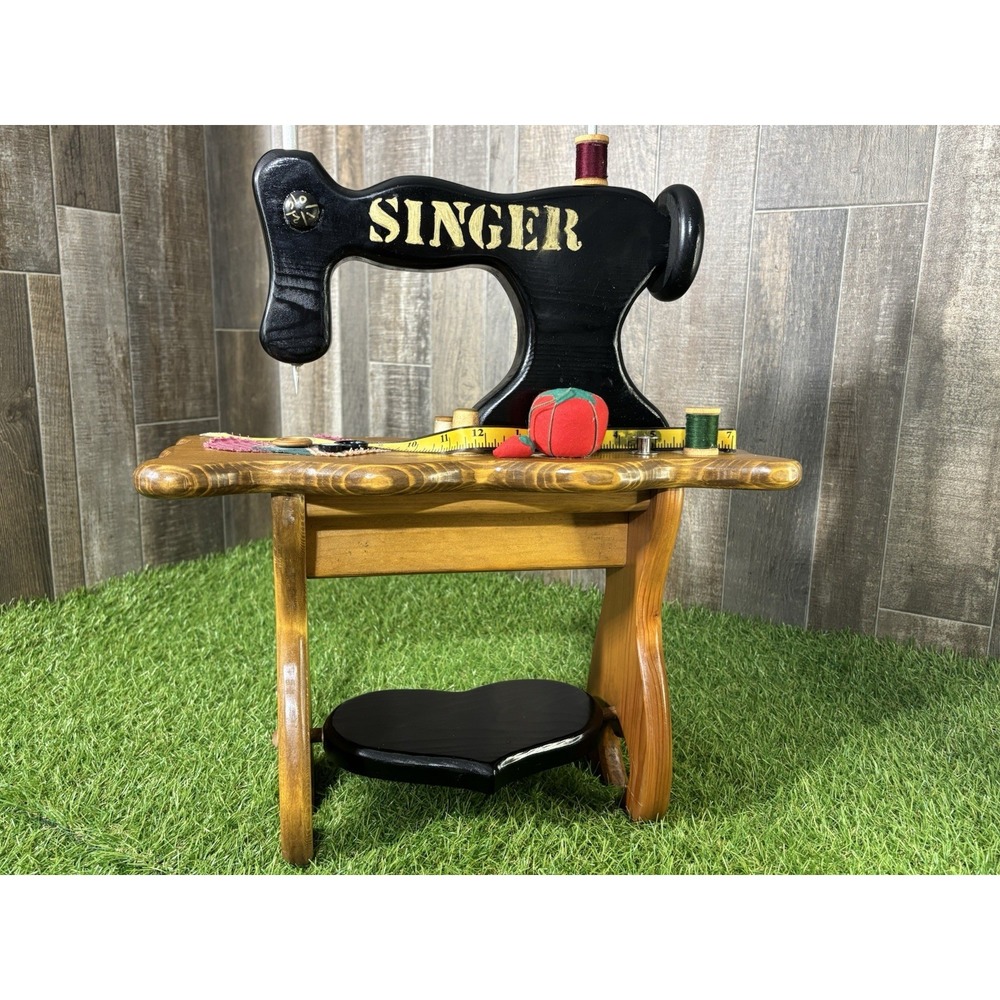Vintage Wooden Singer Sewing Machine Display Table‎ Sewing Decor